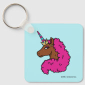 Hete Roze Afro Eenhoorn Sleutelhanger (Voorkant)