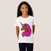 Hete Roze Afro Eenhoorn T-shirt (Voorkant volledig)