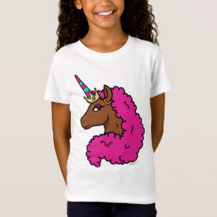 Hete Roze Afro Eenhoorn T-shirt