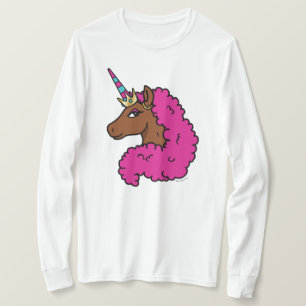 Hete Roze Afro Eenhoorn T-shirt