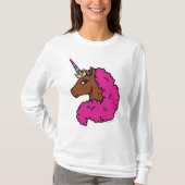 Hete Roze Afro Eenhoorn T-shirt (Voorkant)