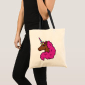 Hete Roze Afro Eenhoorn Tote Bag (Voorkant (product))