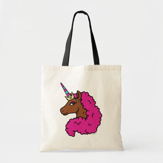 Hete Roze Afro Eenhoorn Tote Bag (Voorkant)
