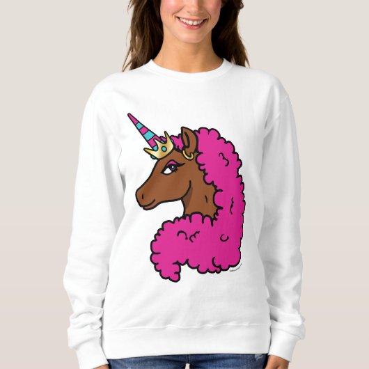Hete Roze Afro Eenhoorn Trui (Voorkant)