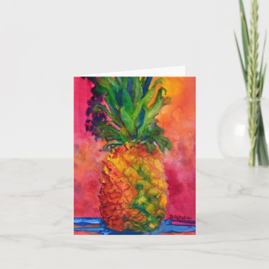 Hete roze ananas kaart (Voorkant)