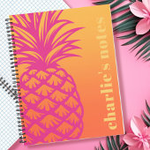 Hete roze ananas oranje gele gradiënt notitieboek