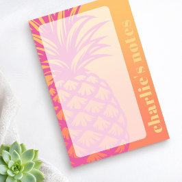 Hete roze ananas oranje gele gradiënt retro post-it® notes