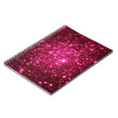 Hete Roze Astrale Glitter Notitieboek (Linkerzijde)