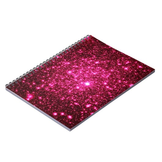 Hete Roze Astrale Glitter Notitieboek (Linkerzijde)