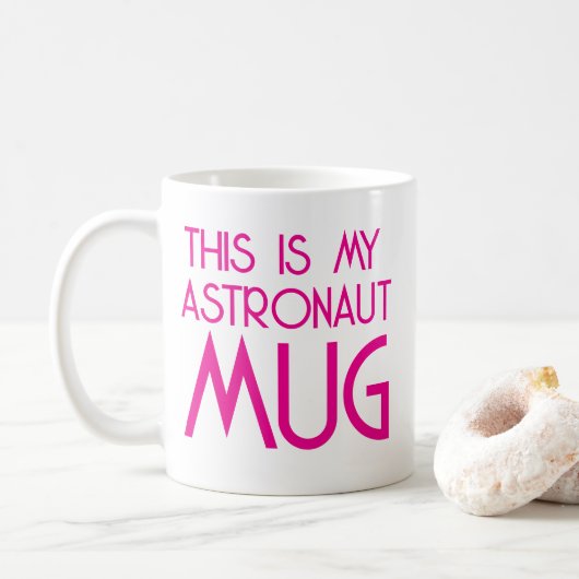 Hete Roze Astronaut mok (Met donut)