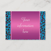 Hete Roze Blauwgroen Luipaard Visitekaartjes (Achterkant)