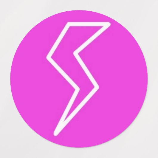 Hete Roze Bliksemschicht Elektriciteit Labels (Design 2)