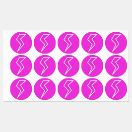 Hete Roze Bliksemschicht Elektriciteit Labels