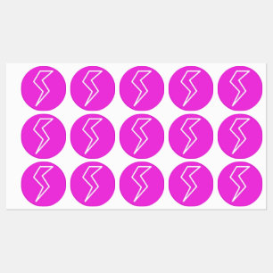 Hete Roze Bliksemschicht Elektriciteit Labels
