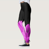 Hete roze bloemblaadjes op zwart leggings (Links)
