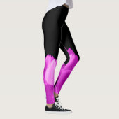 Hete roze bloemblaadjes op zwart leggings (Rechts)