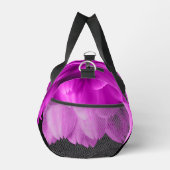 Hete roze bloemblaadjes op zwart plunjezak (Rechts)