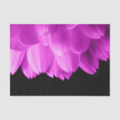 Hete roze bloemblaadjes op zwart tissuepapier (Voorkant)