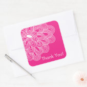 Hete Roze Bloemen Dank u Vrijgezellenfeest gunst Vierkante Sticker (Envelop)