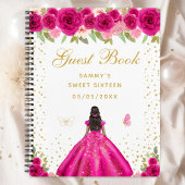 Hete Roze Bloemen Donkere Huid Prinses Sweet Sixte Notitieboek