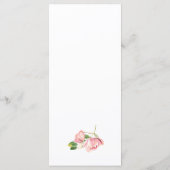 Hete roze bloemen groene bladeren vlinders bruilof menu (Achterkant)