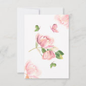 Hete roze bloemen vlinders bruiloft bedankkaart (Achterkant)