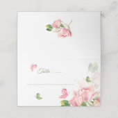 Hete roze bloemen vlinders bruiloft plaatskaartje (Buitenkant ongevouwen)
