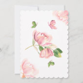 Hete roze bloemen vlinders zitkaart kaart (Achterkant)