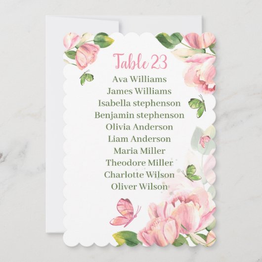 Hete roze bloemen vlinders zitkaart kaart (Voorkant)