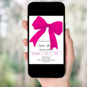 Hete roze boog moderne Quinceanera Kaart