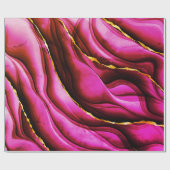 Hete roze bruine goudglittercadeautjes cadeaupapier (Vlak)