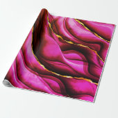 Hete roze bruine goudglittercadeautjes cadeaupapier (Uitgerold)