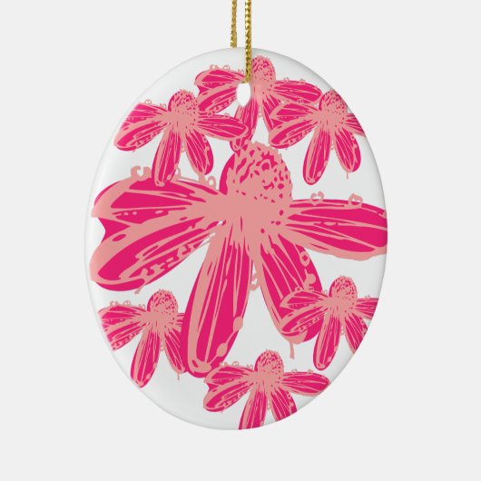 HETE ROZE CONEFLOWER BLOSSON KERAMISCH ORNAMENT (Rechts)
