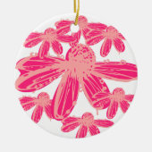 HETE ROZE CONEFLOWER BLOSSON KERAMISCH ORNAMENT (Voorkant)