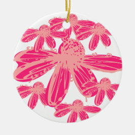 HETE ROZE CONEFLOWER BLOSSON KERAMISCH ORNAMENT