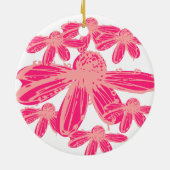 HETE ROZE CONEFLOWER BLOSSON KERAMISCH ORNAMENT (Achterkant)