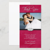 Hete roze diamanten bruiloft dank u fotokaart bedankkaart (Voorkant / Achterkant)