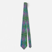 Hete Roze en Blauwe Groovy Abstracte Retro Waves Stropdas (Voorkant)