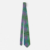 Hete Roze en Blauwe Groovy Abstracte Retro Waves Stropdas (Achterkant)
