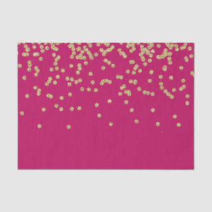 Hete roze en gouden Confetti Tissuepapier