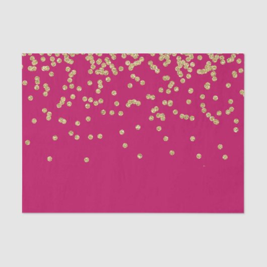 Hete roze en gouden Confetti Tissuepapier (Voorkant)