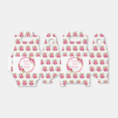 Hete roze en gouden elegante bloemen Sweet Sixteen Bedankdoosjes (Uitgevouwen)