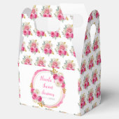 Hete roze en gouden elegante bloemen Sweet Sixteen Bedankdoosjes (Geopend)