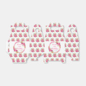 Hete roze en gouden elegante bloemen verjaardag bedankdoosjes (Uitgevouwen)