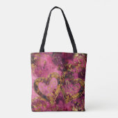 HETE ROZE EN GOUDEN GLITTER KIJKEN VALENTIJN HARTE TOTE BAG (Achterkant)