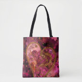 HETE ROZE EN GOUDEN GLITTER KIJKEN VALENTIJN HARTE TOTE BAG (Voorkant)