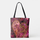 HETE ROZE EN GOUDEN GLITTER KIJKEN VALENTIJN HARTE TOTE BAG (Achterkant)