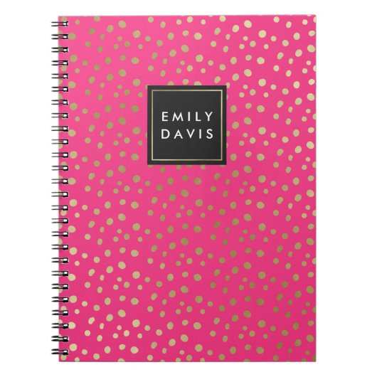 Hete roze en gouden vlekken | Notitieboek (Voorkant)