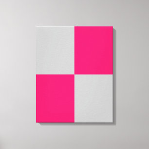Hete Roze en Grijze Kleurenblokken Canvas Afdruk