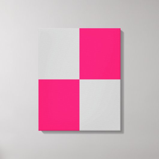 Hete Roze en Grijze Kleurenblokken Canvas Afdruk (Voorkant)